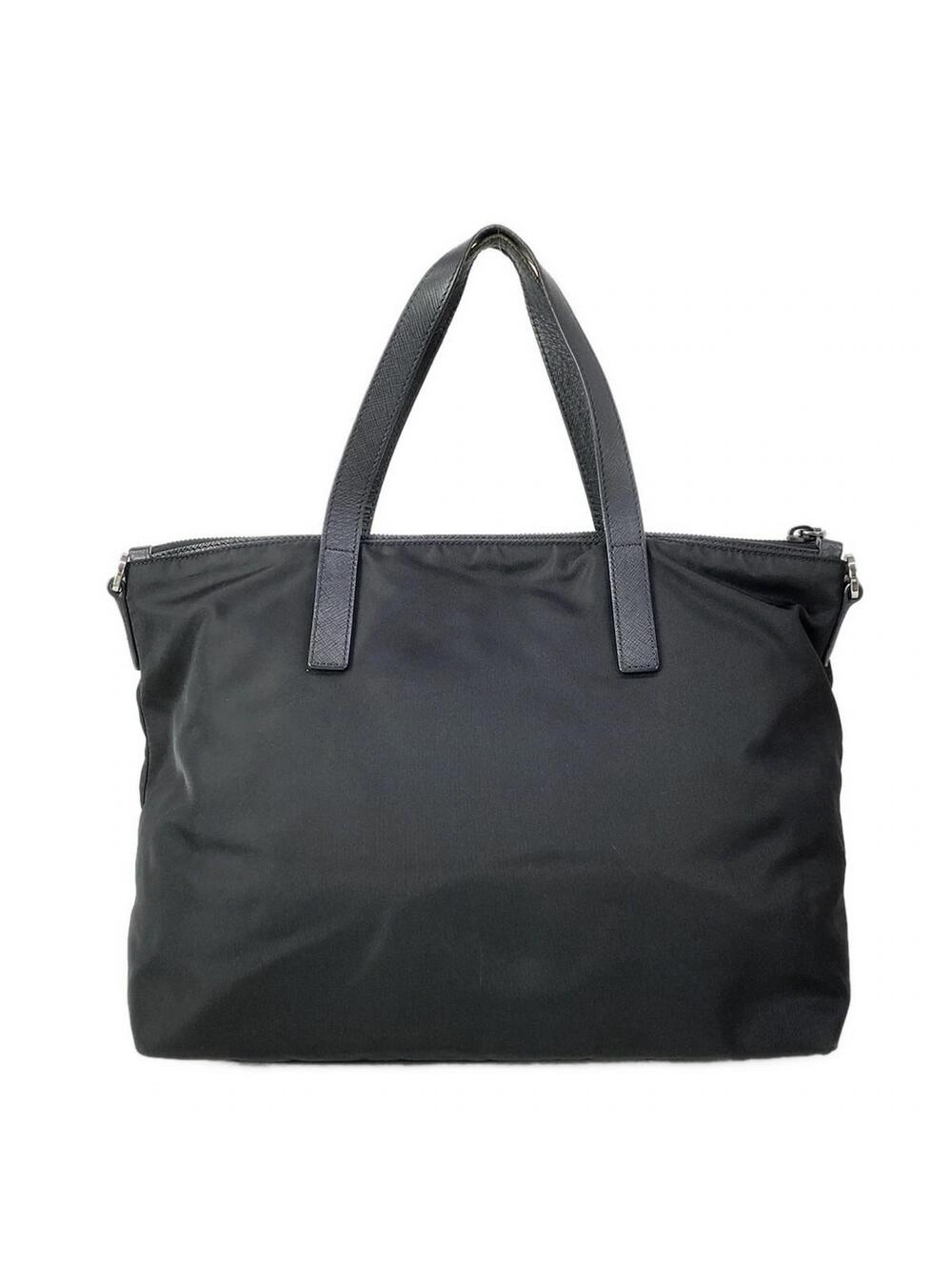 Prada Black Silver Nylon Leather Patent #282875P97B - Picture 3 of 15
